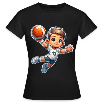Handball Handballer - Frauen T-Shirt - Schwarz - Vorne - AI Model Female 172 dark (172cm)