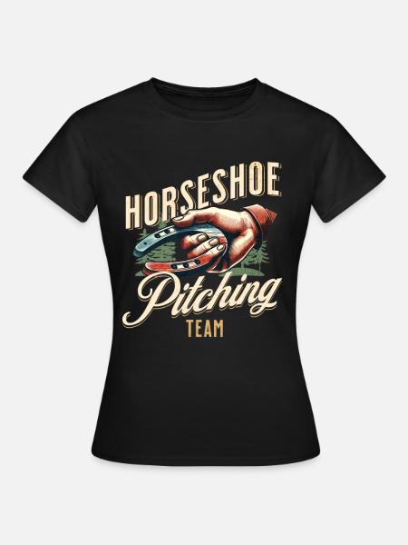 Hufeisenwerfen Horseshoe Pitching - Frauen T-Shirt - Schwarz