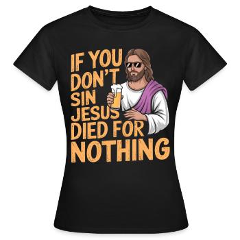 Christ Réformé Chrétien Dieu Théologie - T-shirt Femme - noir - Devant - AI Model Female 172 dark (172cm)