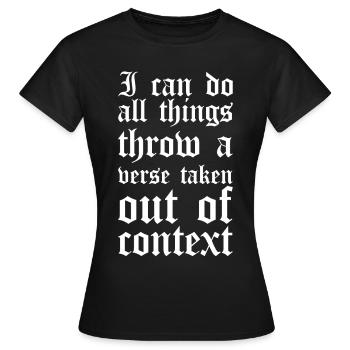 Christ Réformé Chrétien Dieu Théologie - T-shirt Femme - noir - Devant - AI Model Female 172 dark (172cm)