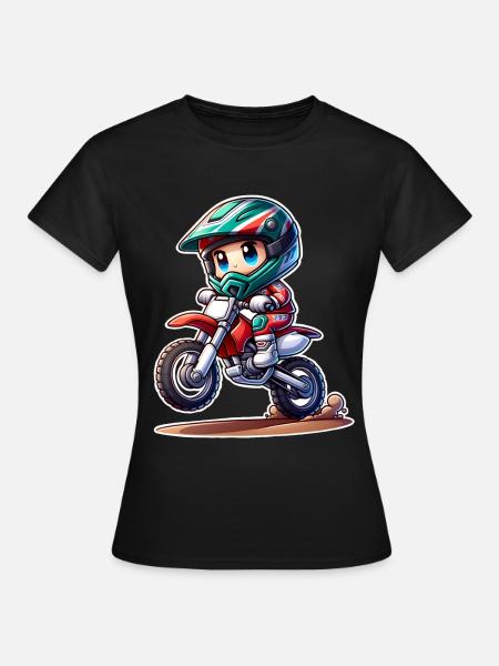 Motocross - Dame-T-shirt - sort