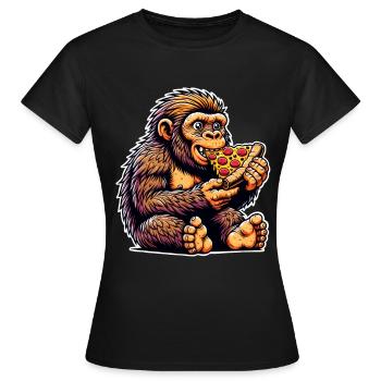 Neanderthal pizza - Women's T-Shirt - black - Front - AI Model Female 172 dark (172cm)