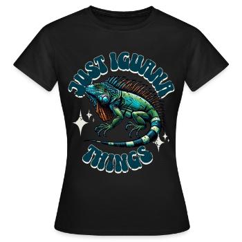 Iguane - T-shirt Femme - noir - Devant - AI Model Female 172 dark (172cm)