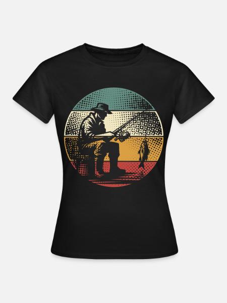 Angeln Angler Fischen - Frauen T-Shirt - Schwarz