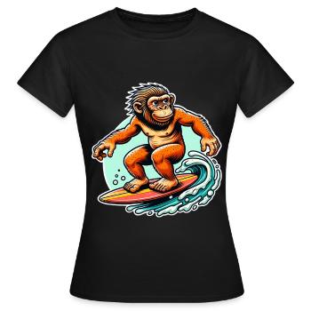 Surfeurs de Néandertal - T-shirt Femme - noir - Devant - AI Model Female 172 dark (172cm)