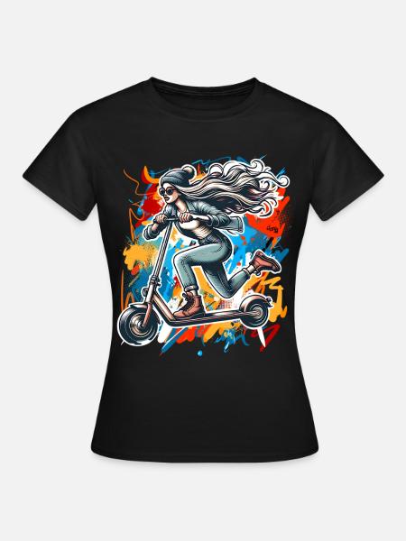 Tretroller E-Scooter E-Roller - Frauen T-Shirt - Schwarz