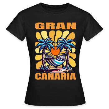 Gran Canaria - Frauen T-Shirt - Schwarz - Vorne - AI Model Female 172 dark (172cm)