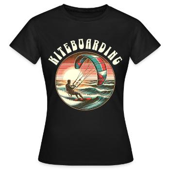 Kitesurfen Kitesurfer Kiteboard - Frauen T-Shirt - Schwarz - Vorne - AI Model Female 172 dark (172cm)