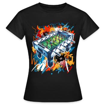 Tischkicker Tischfußball - Frauen T-Shirt - Schwarz - Vorne - AI Model Female 172 dark (172cm)