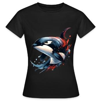 Orca Killer Whale - Women's T-Shirt - black - Front - AI Model Female 172 dark (172cm)
