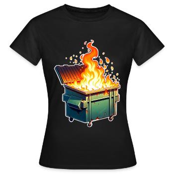 Brûler une poubelle - T-shirt Femme - noir - Devant - AI Model Female 172 dark (172cm)