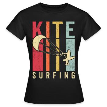 Kitesurfer Kiteboard Kitesurfen Kitesurf - Frauen T-Shirt - Schwarz - Vorne - AI Model Female 172 dark (172cm)