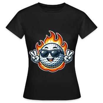 Boule de feu de golf - T-shirt Femme - noir - Devant - AI Model Female 172 dark (172cm)