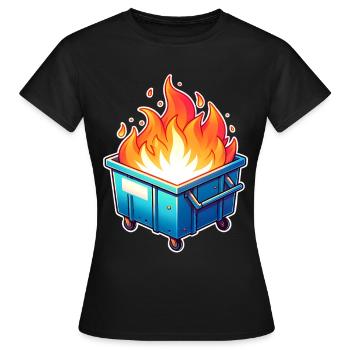 Brûler une poubelle - T-shirt Femme - noir - Devant - AI Model Female 172 dark (172cm)