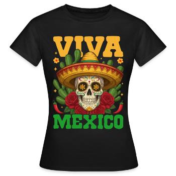 Viva Mexico - T-shirt Femme - noir - Devant - AI Model Female 172 dark (172cm)
