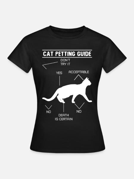 cat petting guide - Frauen T-Shirt - Schwarz