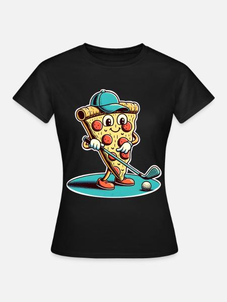 Golf Pizza - Frauen T-Shirt - Schwarz
