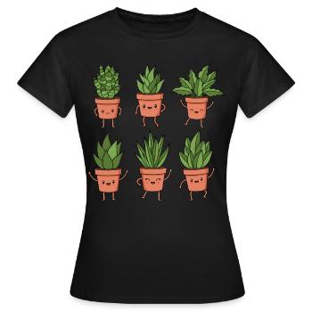 Pflanzen - Frauen T-Shirt - Schwarz - Vorne - AI Model Female 172 dark (172cm)