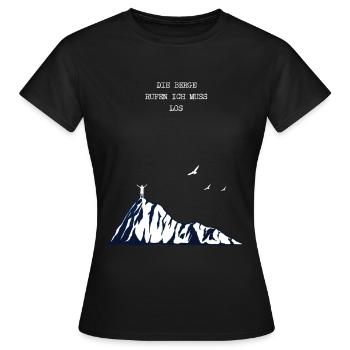 Wandern Minimalistisch - Frauen T-Shirt - Schwarz - Vorne - AI Model Female 172 dark (172cm)