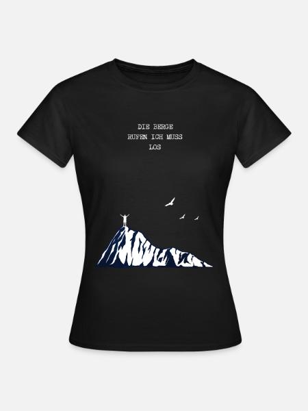 Wandern Minimalistisch - Frauen T-Shirt - Schwarz
