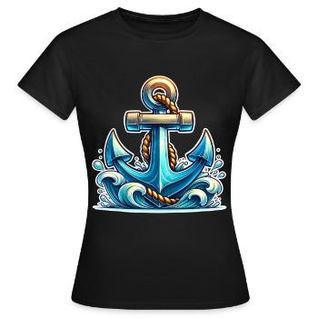 Ancre - T-shirt Femme - noir - Devant - AI Model Female 172 dark (172cm)
