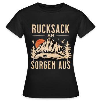 Rucksack An! Sorgen Aus! - Frauen T-Shirt - Schwarz - Vorne - AI Model Female 172 dark (172cm)