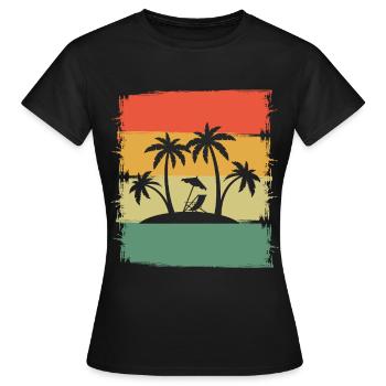 Voyage de vacances à Palm Island - T-shirt Femme - noir - Devant - AI Model Female 172 dark (172cm)