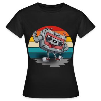 Cassette - Women's T-Shirt - black - Front - AI Model Female 172 dark (172cm)