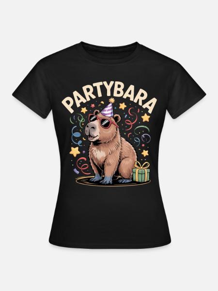 Partybara Capybara - Frauen T-Shirt - Schwarz