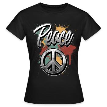 Signe de paix - T-shirt Femme - noir - Devant - AI Model Female 172 dark (172cm)