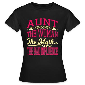 "Tante La Femme La Nythie La Mauvaise Influence" - T-shirt Femme - noir - Devant - AI Model Female 172 dark (172cm)