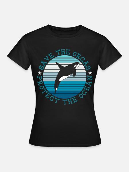Rette die OrcasWale Schütze den Ozean - Frauen T-Shirt - Schwarz