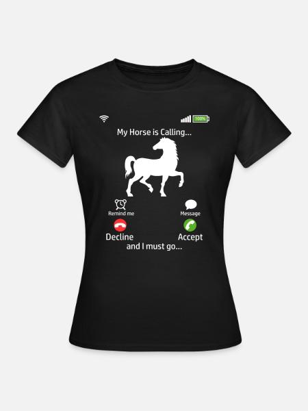 Horsing Shirt für Pferdeliebhaber "Mein Pferd - Frauen T-Shirt - Schwarz