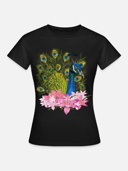 Pfau - Frauen T-Shirt - Schwarz