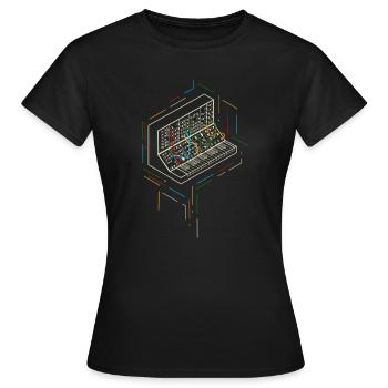 Musicien synthétiseur - T-shirt Femme - noir - Devant - AI Model Female 172 dark (172cm)