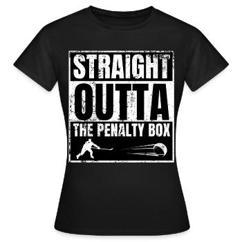 Straight outta the penalty box hockey - T-shirt Femme - noir - Devant - AI Model Female 172 dark (172cm)