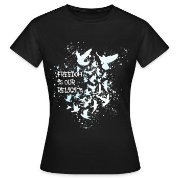 La liberté est notre religion 2022,la liberté,la religion - T-shirt Femme - noir - Devant - AI Model Female 172 dark (172cm)