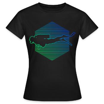 Scuba Diving Scuba Divers Diving Ladies - T-shirt Femme - noir - Devant - AI Model Female 172 dark (172cm)