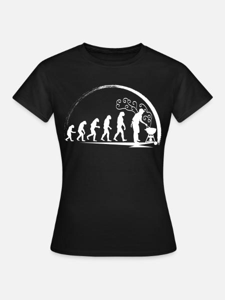 Evolution Grillfather Einzigartiges Grillshirt - Frauen T-Shirt - Schwarz