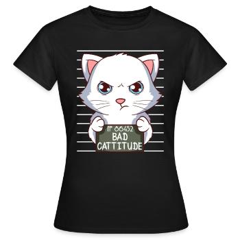 Enquête Griffes Sauvages Félines Arrogant 66452 - T-shirt Femme - noir - Devant - AI Model Female 172 dark (172cm)