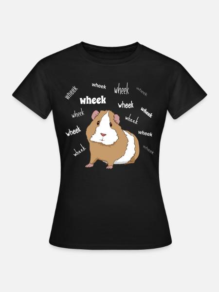 Wheek Niedliches Meerschweinchen Shirt für Tierliebhaber - Frauen T-Shirt - Schwarz