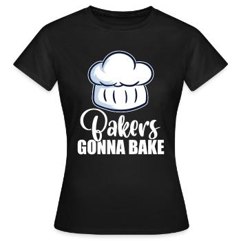 Backen Lebensmittel Butter Snack Kuchen Backen Sammlung - Frauen T-Shirt - Schwarz - Vorne - AI Model Female 172 dark (172cm)