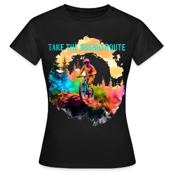 Mountainbike - Frauen T-Shirt - Schwarz - Vorne - AI Model Female 172 dark (172cm)