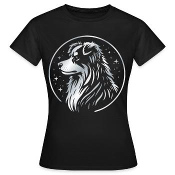 Traumhund Aussie silber - Frauen T-Shirt - Schwarz - Vorne - AI Model Female 172 dark (172cm)