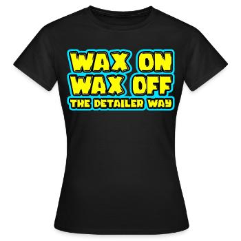 Cire sur la cire de l’amateur de voitures de façon detailer - T-shirt Femme - noir - Devant - AI Model Female 172 dark (172cm)