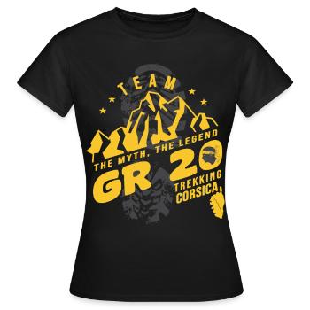 GR 20 trekking trek gr 20 corsica - Women's T-Shirt - black - Front - AI Model Female 172 dark (172cm)