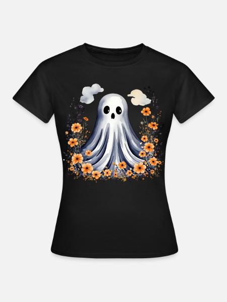 Niedlicher kleiner Geist - Frauen T-Shirt - Schwarz