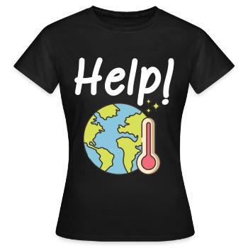 Changement climatique Protection du climat - T-shirt Femme - noir - Devant - AI Model Female 172 dark (172cm)