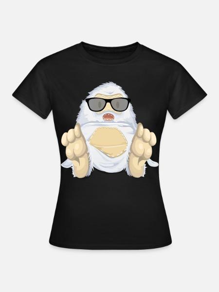 Yeti Schneemensch Bigfoot T-Shirt Geschenkidee - Frauen T-Shirt - Schwarz