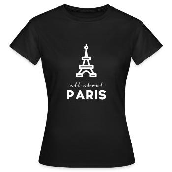 Paris - Women's T-Shirt - black - Front - AI Model Female 172 dark (172cm)